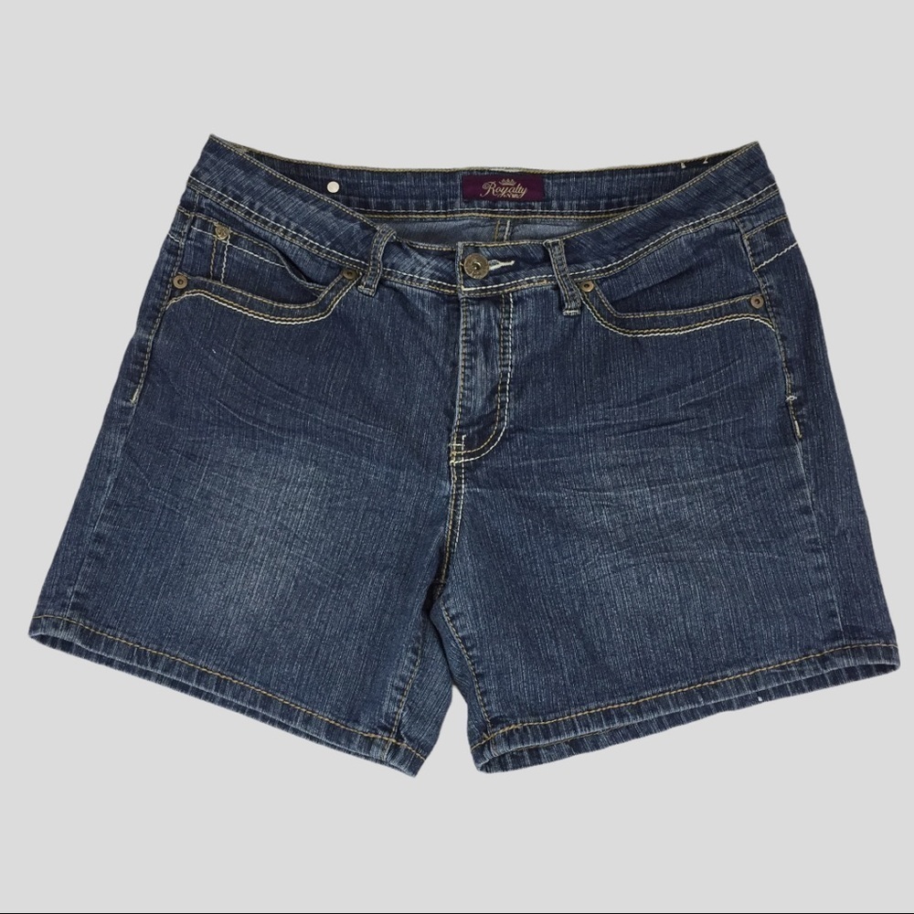 Royalty Jean Shorts Womens 12 Medium Wash Denim Shorts
